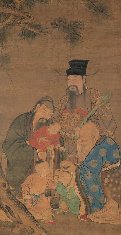 佚名 福禄寿三星 立轴